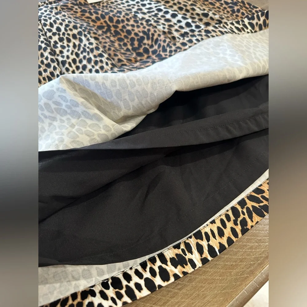 White House Black Market Leopard Animal Print Full Skirt Pockets Size 2 NWT
